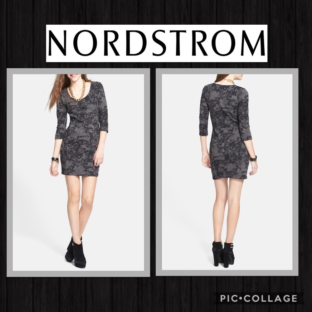BP Nordstrom Black/Gray Body Con-Dress